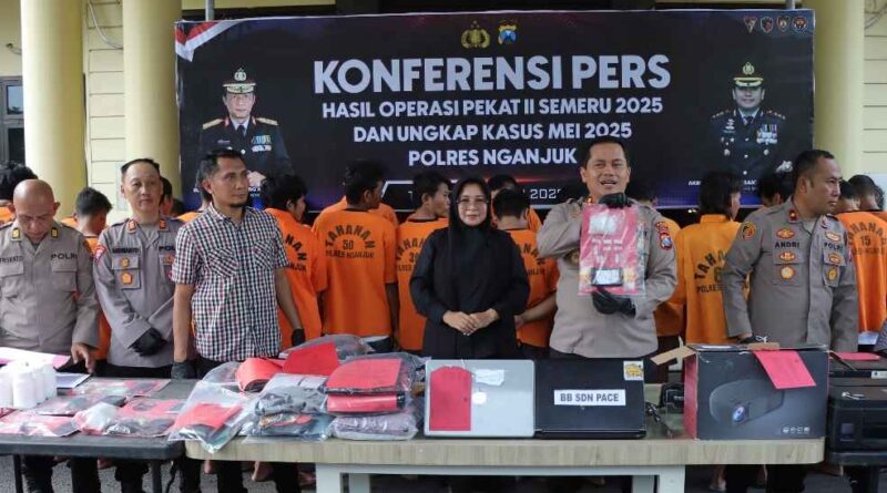 Ungkap 47 Kasus, Polres Nganjuk Amankan 63 Tersangka