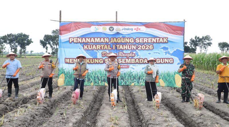 Tanam Jagung Kuartal I, Polres Kediri Garap 10 Hektar Lahan di Papar