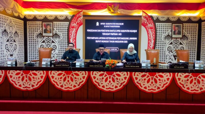 DPRD Nganjuk Gelar Rapat Paripurna Penyampaian LKPJ Bupati Nganjuk 2025