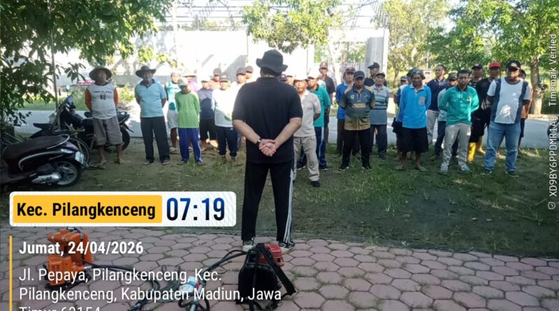 Tindaklanjuti Perbup Nomor 11 Tahun 2026, Pemdes Pilangkenceng Gelar Kerja Bakti Bersama Warga