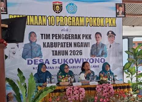 Tingkatkan Kapasitas Kader, TP PKK Kabupaten Ngawi Gelar Pembinaan 10 Program PKK di Desa Sukowiyono
